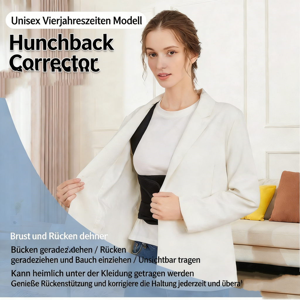 Geradehalter zur Haltungskorrektur für Damen & Herren – Verstellbarer Rückenstrecker gegen Rundrücken – Atmungsaktive Schulterstütze & Rückenstütze für den Alltag