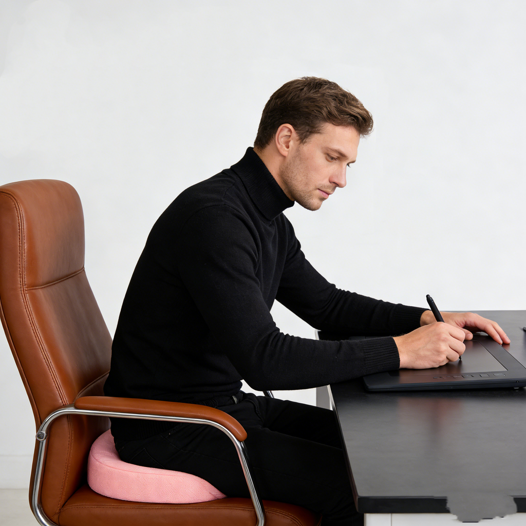 Ergonomisches Sitzkissen aus Memory-Schaum – Atmungsaktives Stuhlkissen zur Druckentlastung, Komfortkissen für Büro, Auto & Zuhause