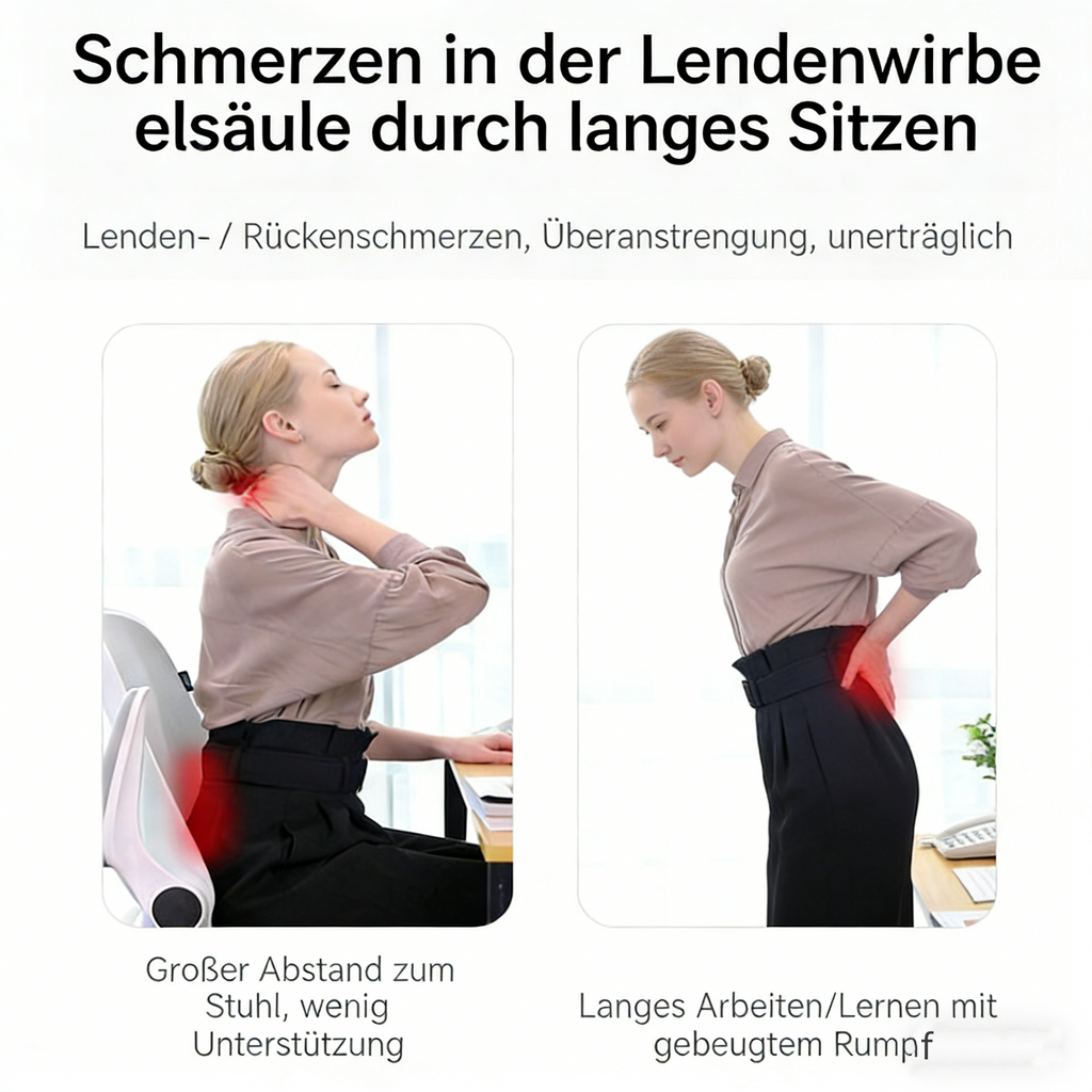 Ergonomisches Sitzkissen aus Memory-Schaum – Atmungsaktives Stuhlkissen zur Druckentlastung, Komfortkissen für Büro, Auto & Zuhause