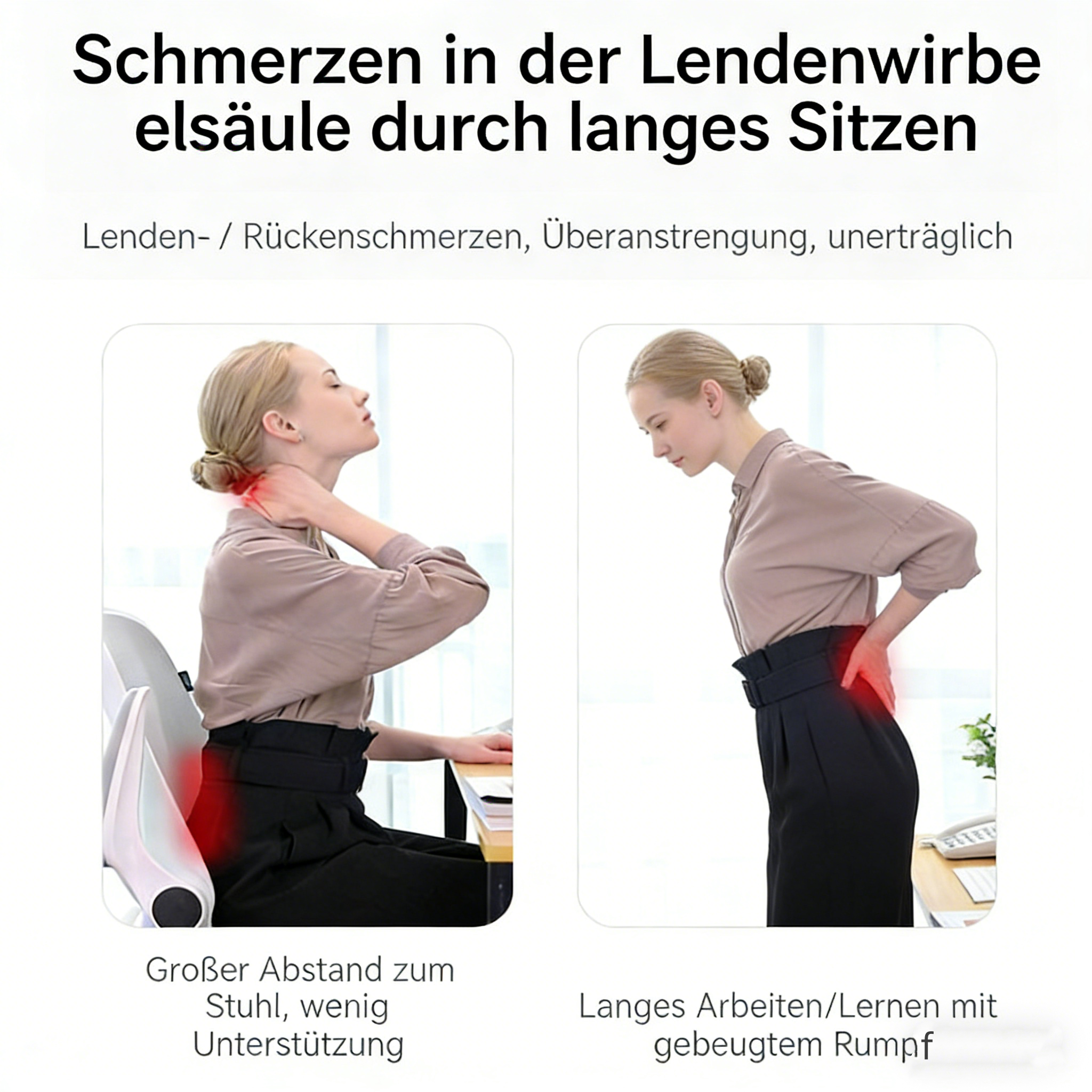 Ergonomisches Sitzkissen aus Memory-Schaum – Atmungsaktives Stuhlkissen zur Druckentlastung, Komfortkissen für Büro, Auto & Zuhause