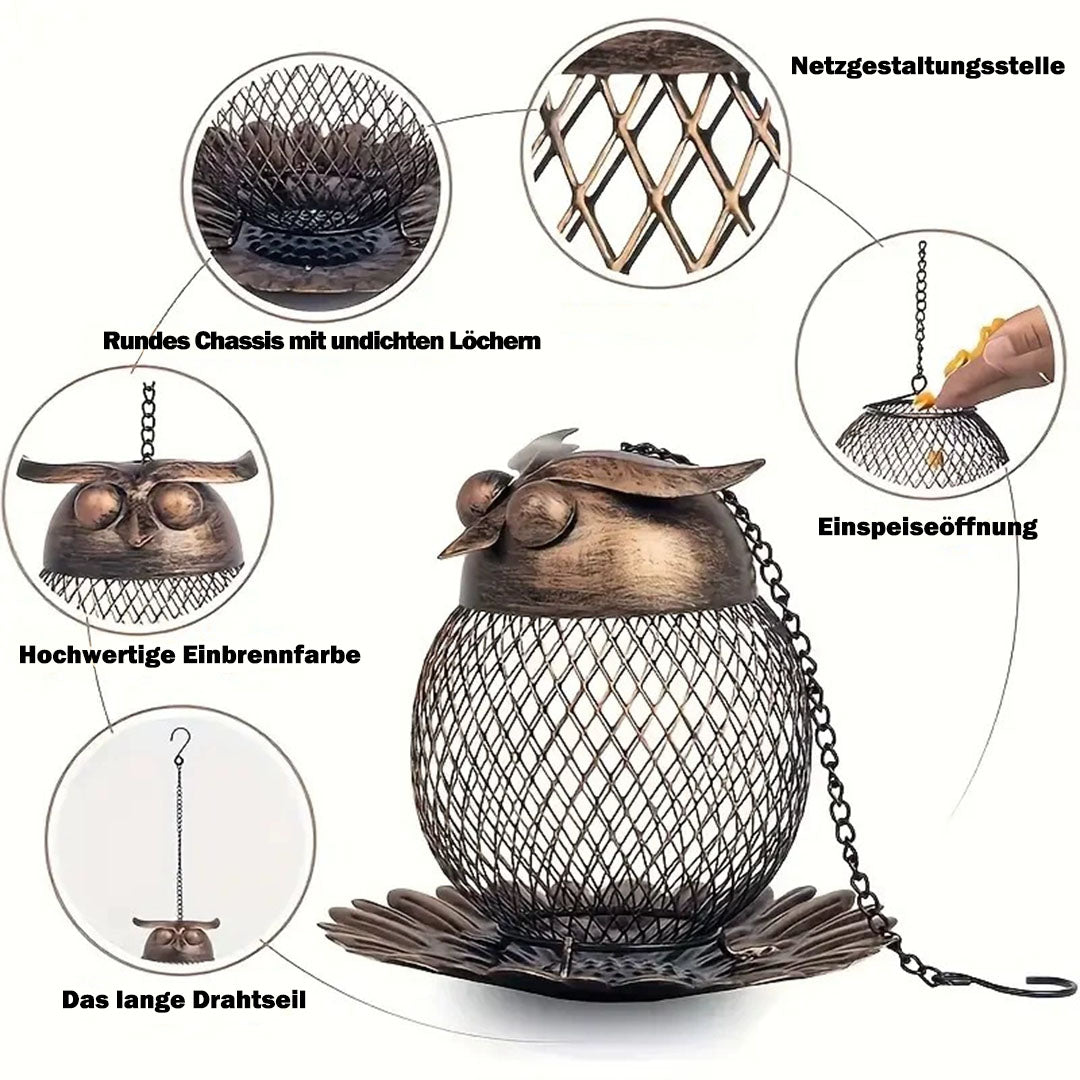 Eulenförmiger Vogelfutterspender – Praktische Gartenhilfe