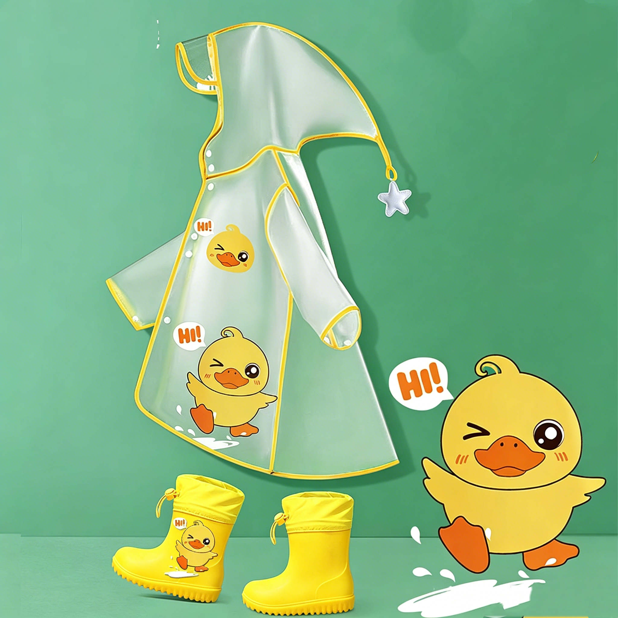 Wasserdichter Kinder Regenmantel: Reflektierender Regenponcho für Kindergarten & Schule