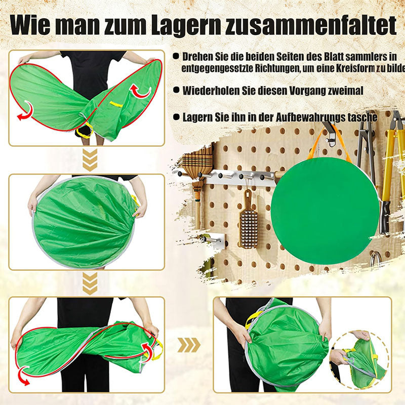 Faltbarer Garten Laubsammler – Wiederverwendbarer Pop-Up Laubsack für Garten, Rasen & Pflanzenpflege