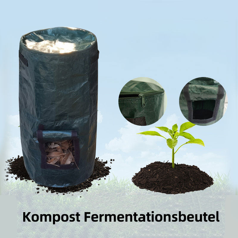 Fermentations Kompostbeutel Versiegelbarer Organischer Düngerbeutel Garten Laubsack für Kompostierung