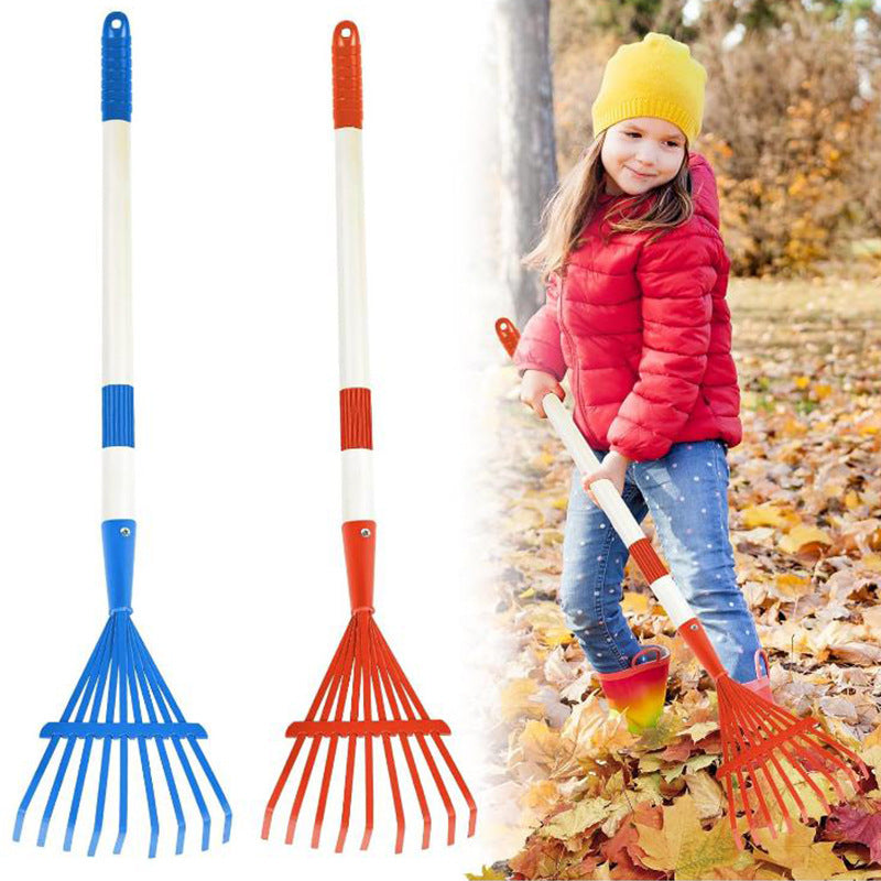 Garten Laubrechen mit abnehmbarem Kunststoffkopf – Holzstiel Laubbesen für Rasen, Hof & Outdoor Reinigung