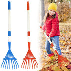 Garten Laubrechen mit abnehmbarem Kunststoffkopf – Holzstiel Laubbesen für Rasen, Hof & Outdoor Reinigung