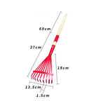 Garten Laubrechen mit abnehmbarem Kunststoffkopf – Holzstiel Laubbesen für Rasen, Hof & Outdoor Reinigung