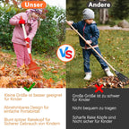 Garten Laubrechen mit abnehmbarem Kunststoffkopf – Holzstiel Laubbesen für Rasen, Hof & Outdoor Reinigung