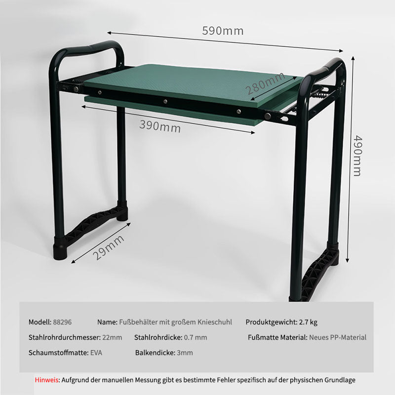 Garten Kniebank & Sitz – Faltbarer Gartenhocker mit Griffen, ideal für Unkrautjäten & Pflanzenpflege