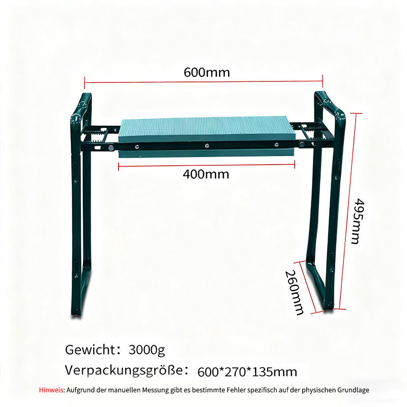 Garten Kniebank & Sitz – Faltbarer Gartenhocker mit Griffen, ideal für Unkrautjäten & Pflanzenpflege