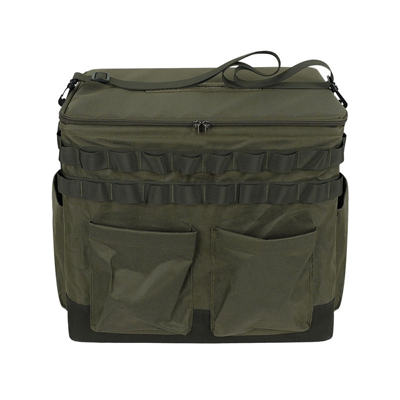 47*31*42CM Picknickbox Faltbar – Tragbarer Küchen-Organizer für Camping & Reise – Platzsparende Tasche für Geschirr – Blau