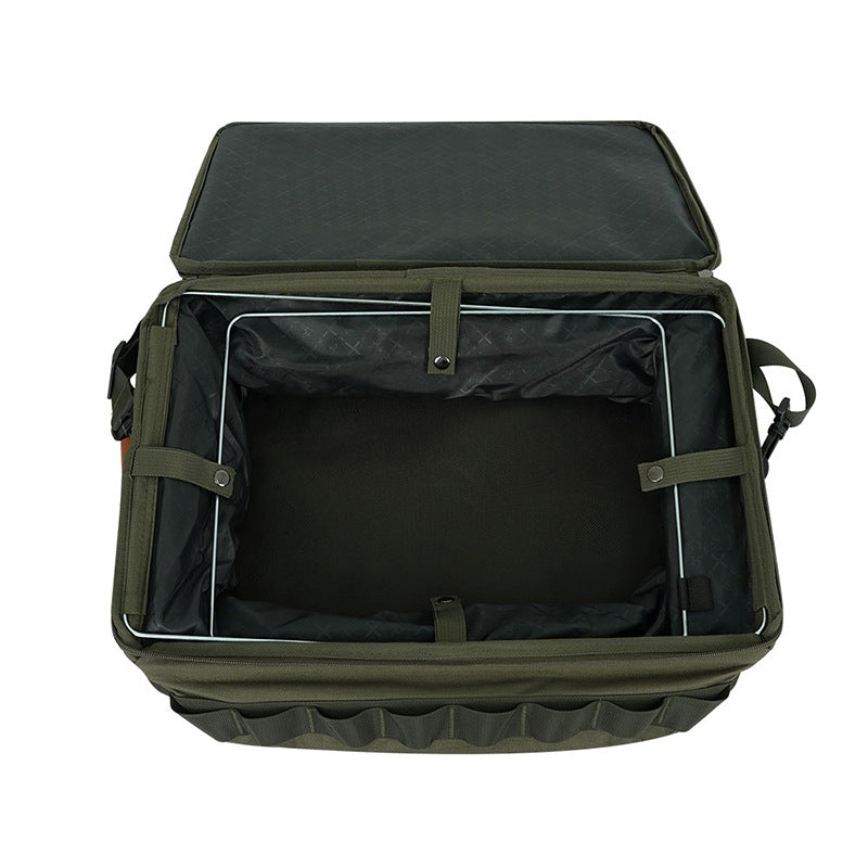 47*31*42CM Picknickbox Faltbar – Tragbarer Küchen-Organizer für Camping & Reise – Platzsparende Tasche für Geschirr – Blau