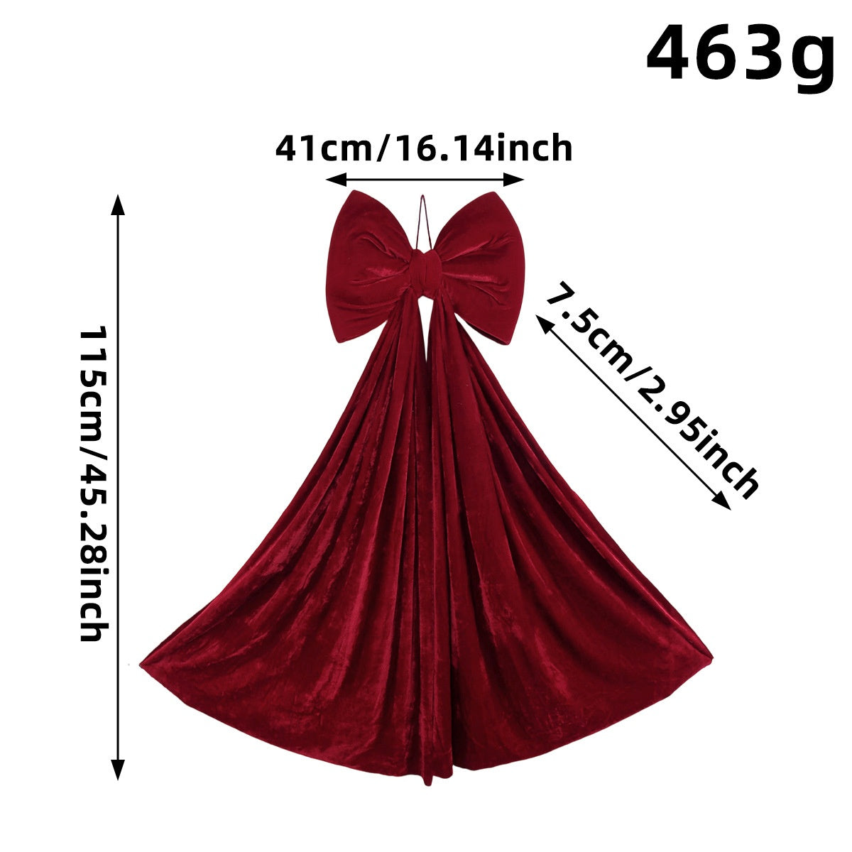 Große Weinrote Samtschleife – Elegante Neujahrs- & Weihnachtsdeko – XXL Deko-Schleife für Tür, Kranz & Christbaum – Samt-Wandschmuck für festliche Atmosphäre – Dunkelrot