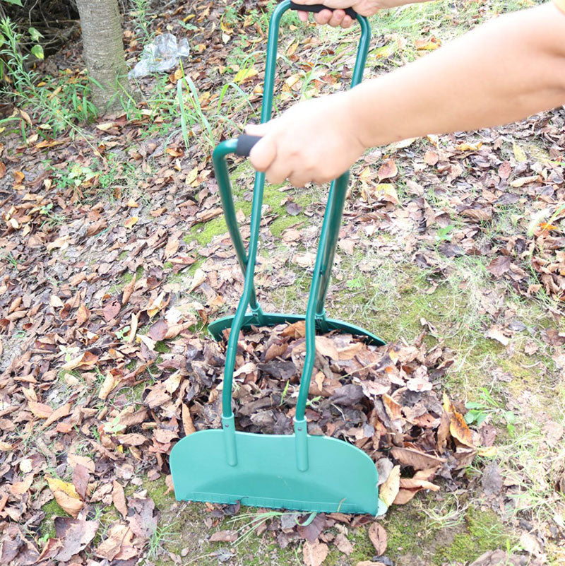 Großer Garten Laubrechen mit langem Holzstiel – Robuster Rasenrechen für Blätter, Gras & Gartenpflege