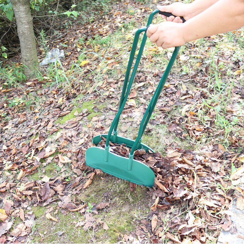 Großer Garten Laubrechen mit langem Holzstiel – Robuster Rasenrechen für Blätter, Gras & Gartenpflege