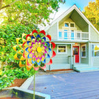 Handgefertigte Blumen-Windmühle – Magisches Windspiel für Ihren Garten