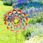 Handgefertigte Blumen-Windmühle – Magisches Windspiel für Ihren Garten