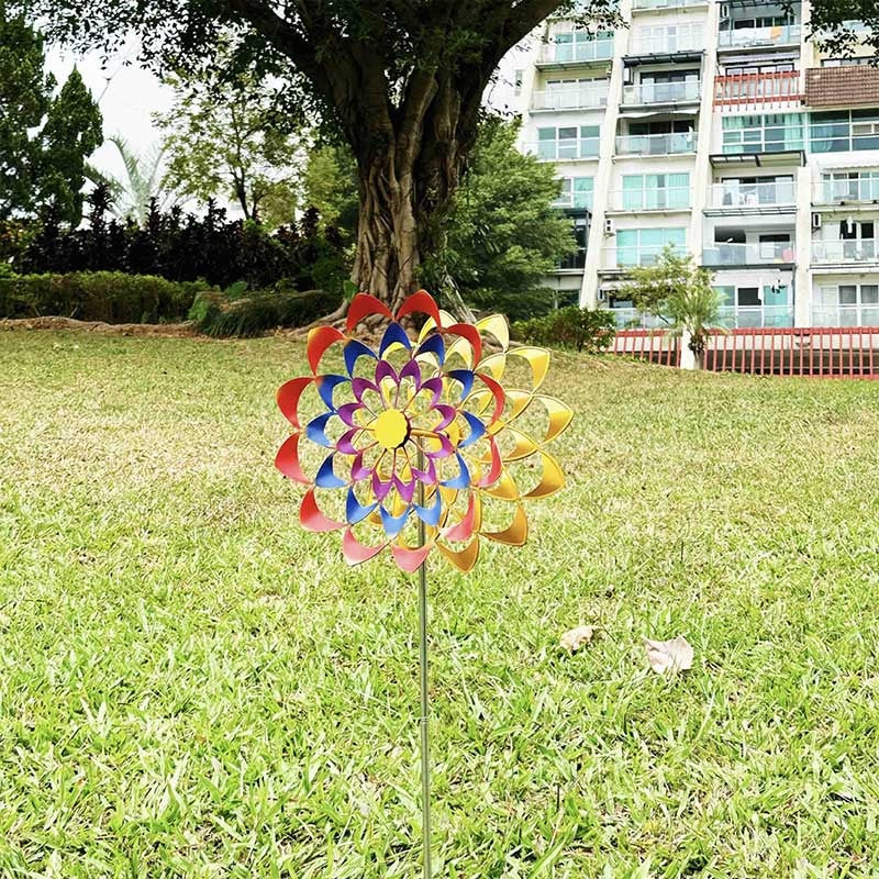 Handgefertigte Blumen-Windmühle – Magisches Windspiel für Ihren Garten