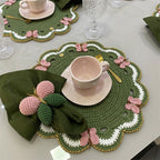 Handgefertigtes Schmetterling Tischset Gehäkelt Untersetzer Hitzeisolierend Dekoration