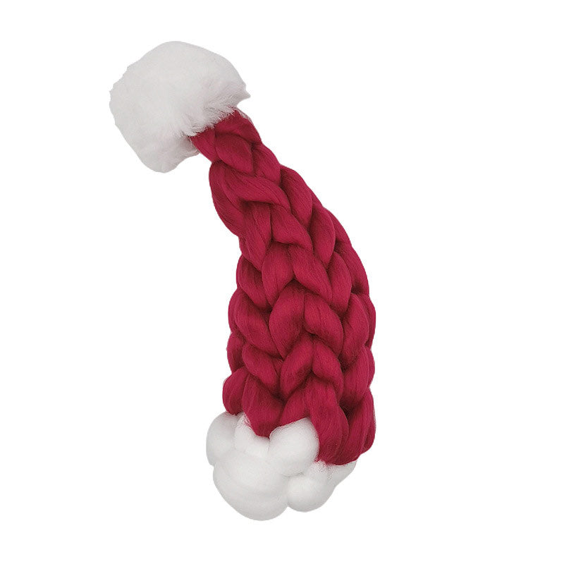 Handgestrickte Weihnachtsmütze aus Islandwolle für Weinflaschen Weihnachtsbaum Deko
