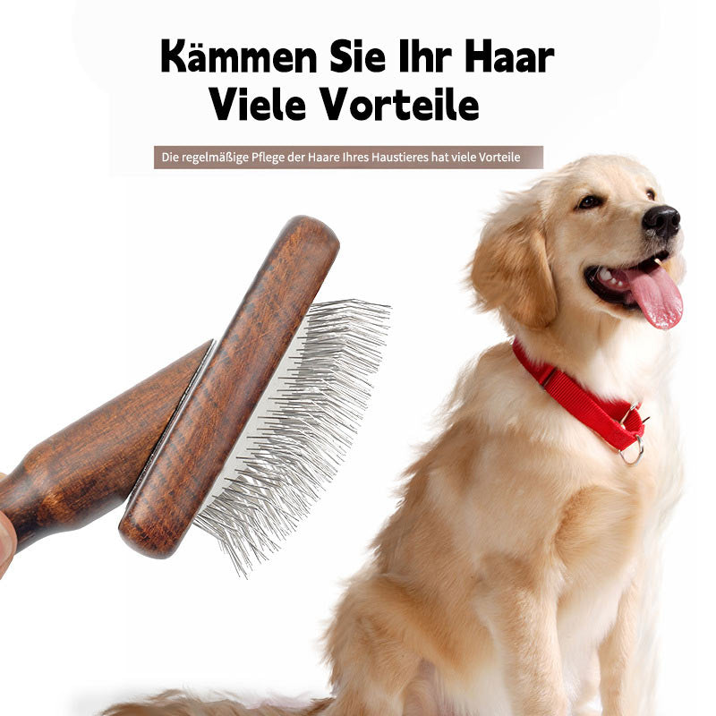 Haustier Holzkamm für Katze und Hund Nadelkamm Fellpflege Entfilzung Vintage Stil