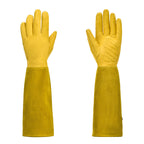 Hitze Beständige Gartenhandschuhe Atmungsaktiv Rutschfest Leder Langarm Outdoor Gartenarbeit Handschuhe