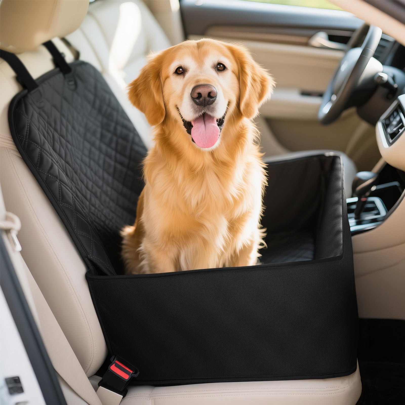 Hundedecke fürs Auto Rückbank – Wasserdicht & Kratzfest – Mit Sichtfenster & Seitenschutz – Sicherer Sitzschutz für Hunde