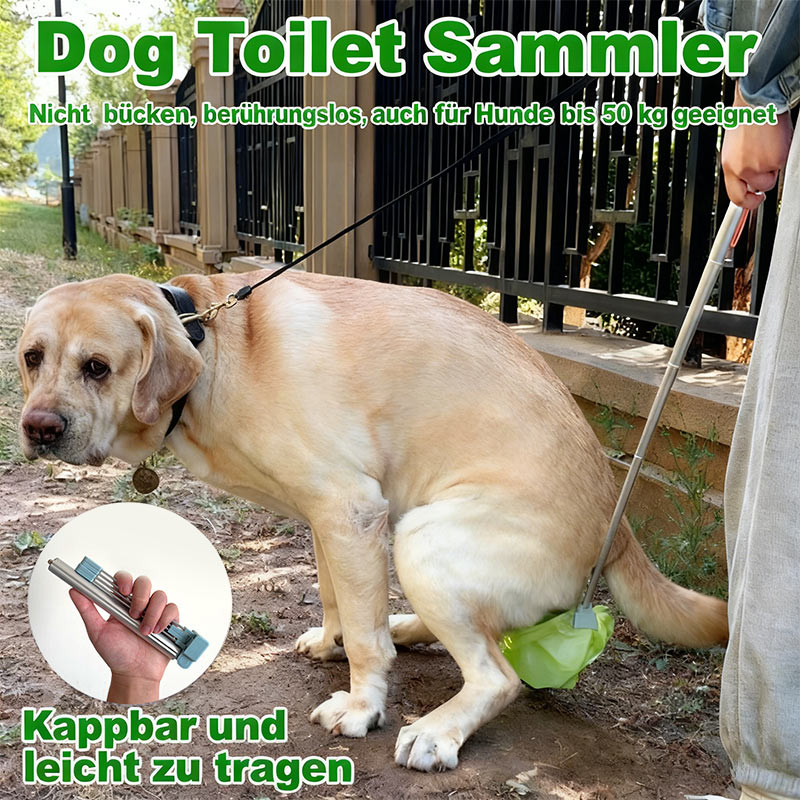 Hundekot Sammler Outdoor Kotgreifer Hundekotschaufel Tragbarer Poop Scooper mit Beutel für Spaziergänge