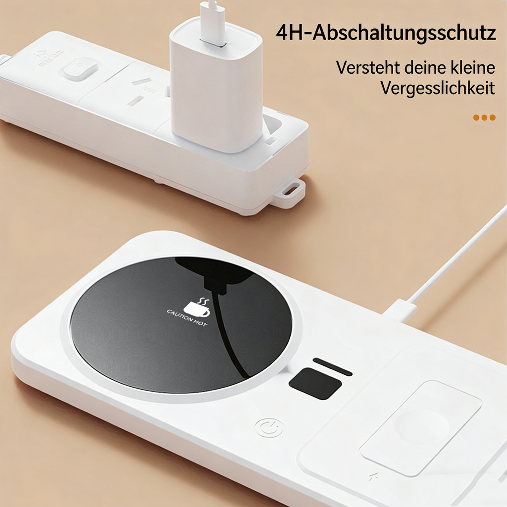 Intelligente Heizunterlage – Keramik-Tassenwärmer mit USB-Ladefunktion, Timer, Konstanttemperatur für Zuhause