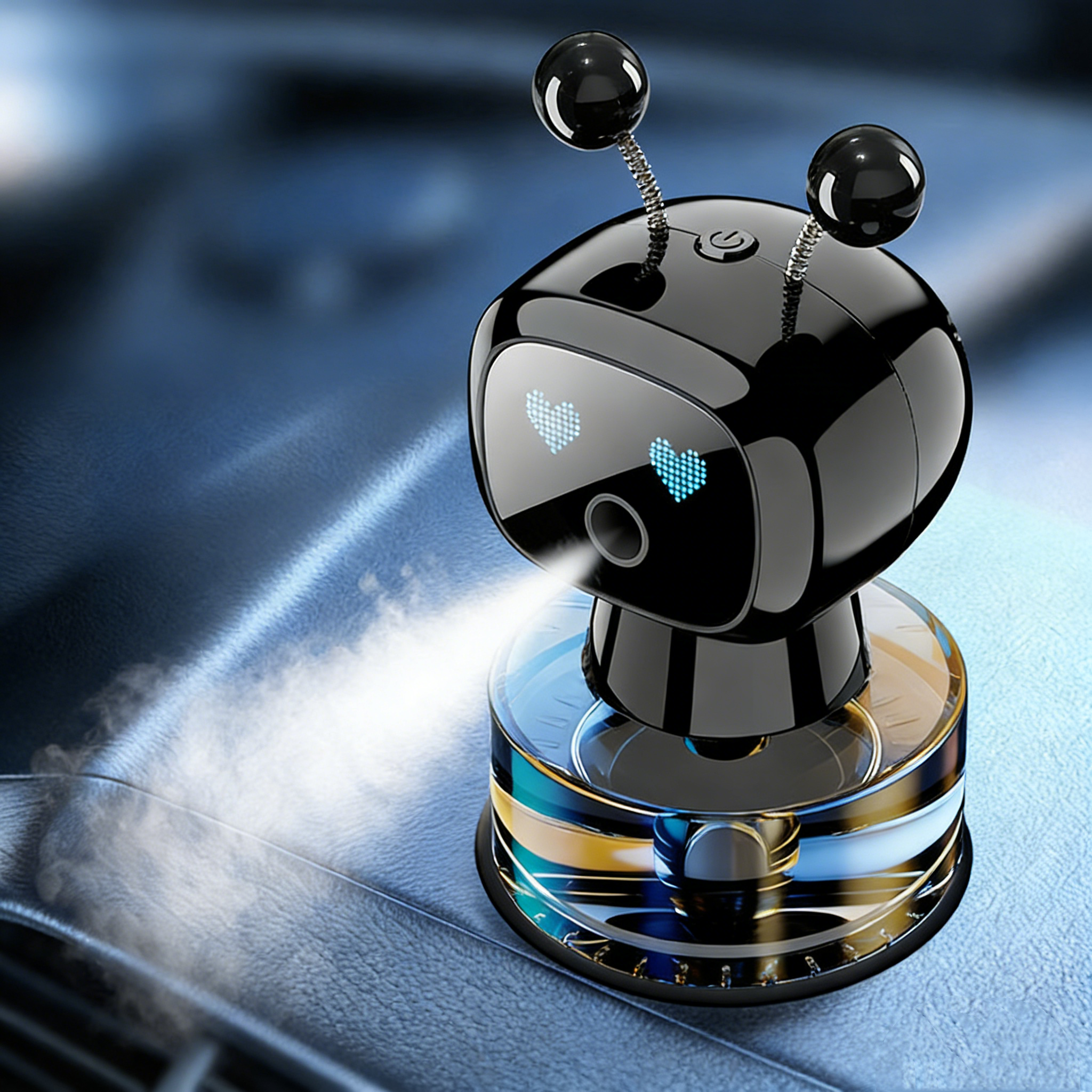 Intelligenter Roboter Auto-Aroma-Diffuser – Automatischer Lufterfrischer mit KI-Steuerung – Wiederaufladbarer USB Duftzerstäuber – Ultraschall-Kaltvernebelung für Auto-Innenraum