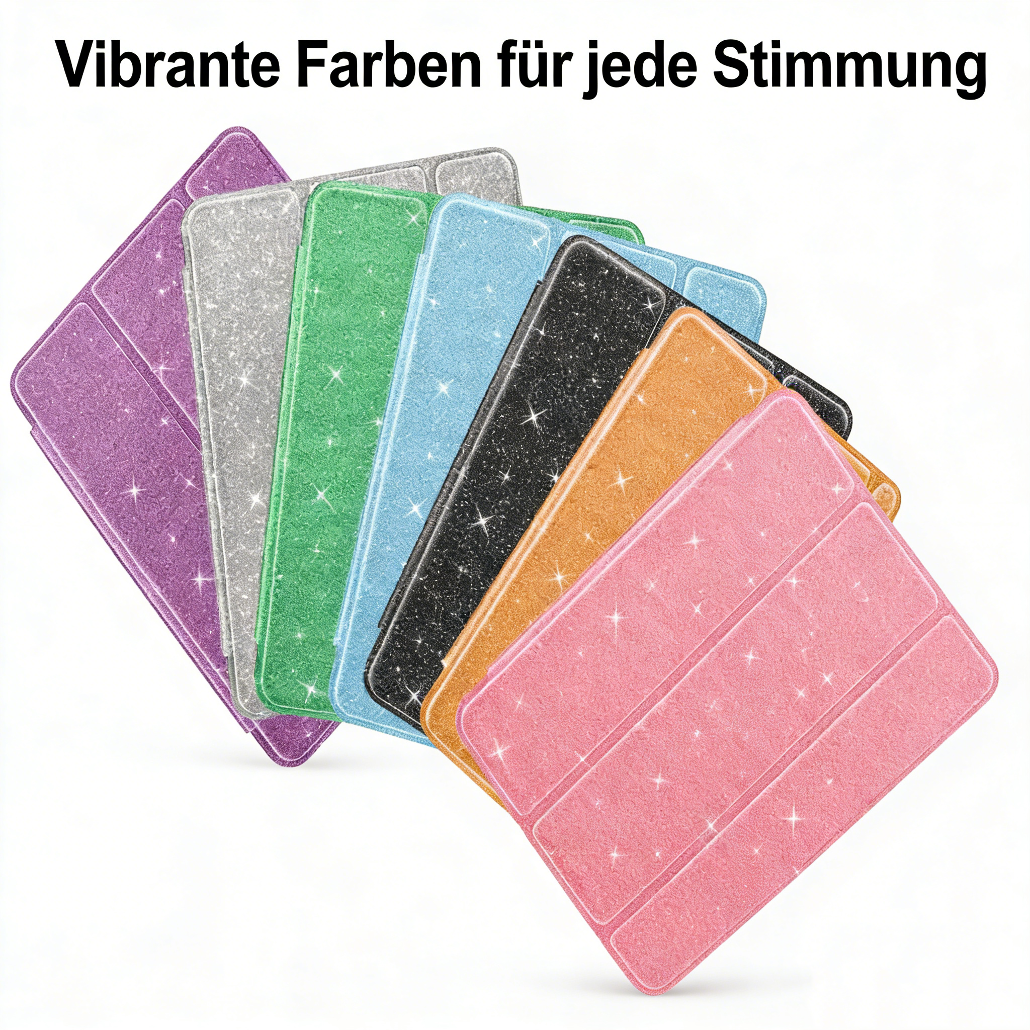 iPad Air 11/10 Schutzhülle – Acryl Tablet-Case mit Glitzer, Stifthalter & Anti-Biege-Design