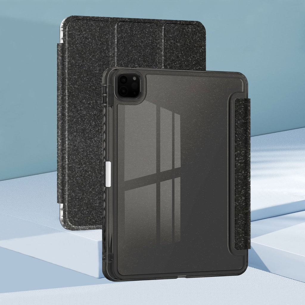 iPad Air 11/10 Schutzhülle – Acryl Tablet-Case mit Glitzer, Stifthalter & Anti-Biege-Design
