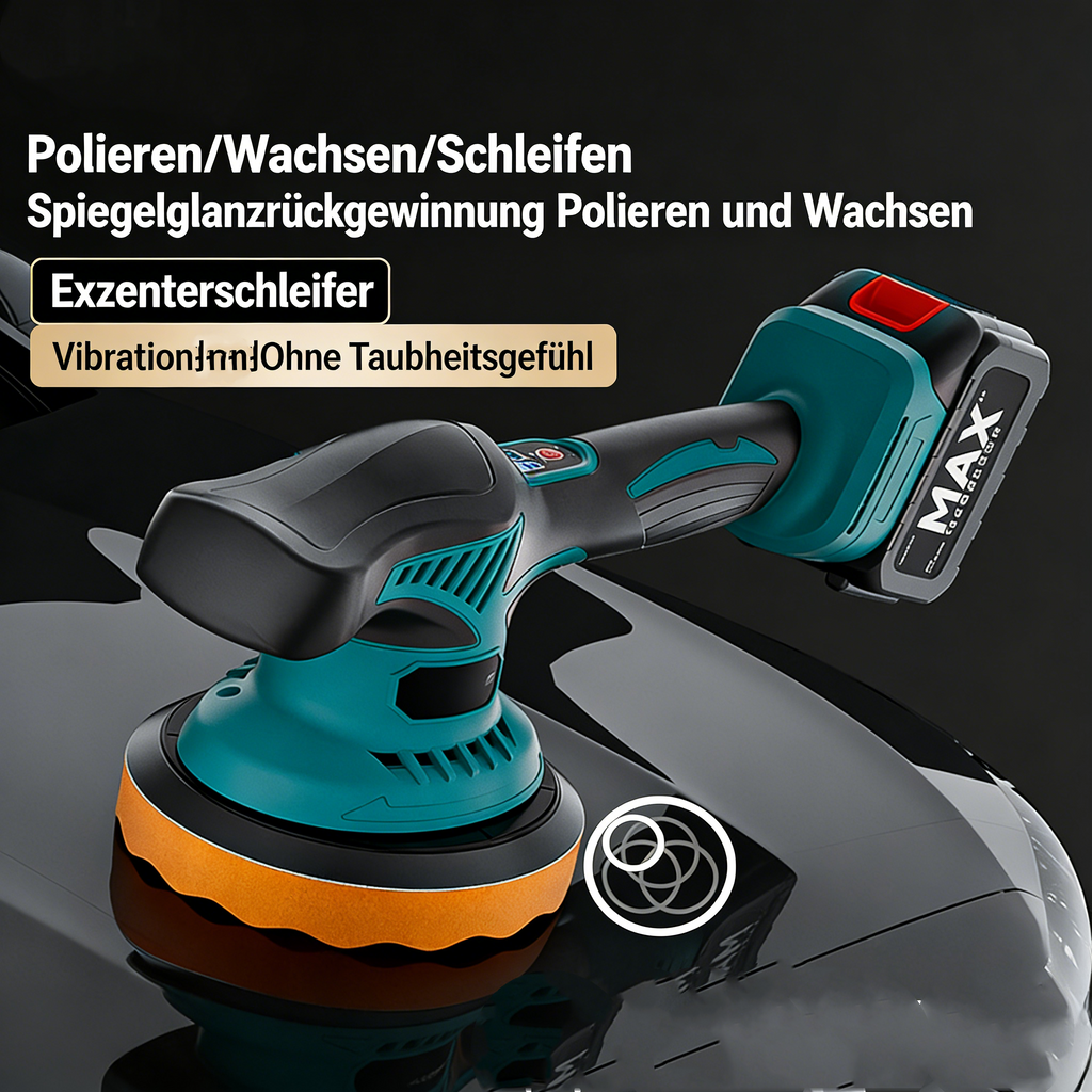 Kabellose Exzenter Poliermaschine 12V – Akku Auto Polierer für Kratzerentfernung & Wachsen – Tragbares Set mit PadsKabellose Exzenter Poliermaschine 12V – Akku Auto Polierer für Kratzerentfernung & Wachsen – Tragbares Set mit Pads