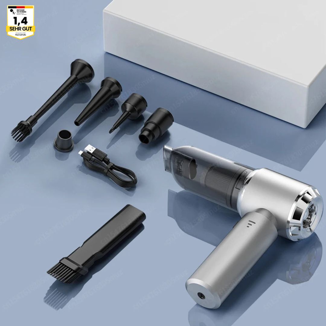 Kabelloser Handsauger mit bürstenlosem Motor – leistungsstark für Staub, Luftblasen & Vakuum