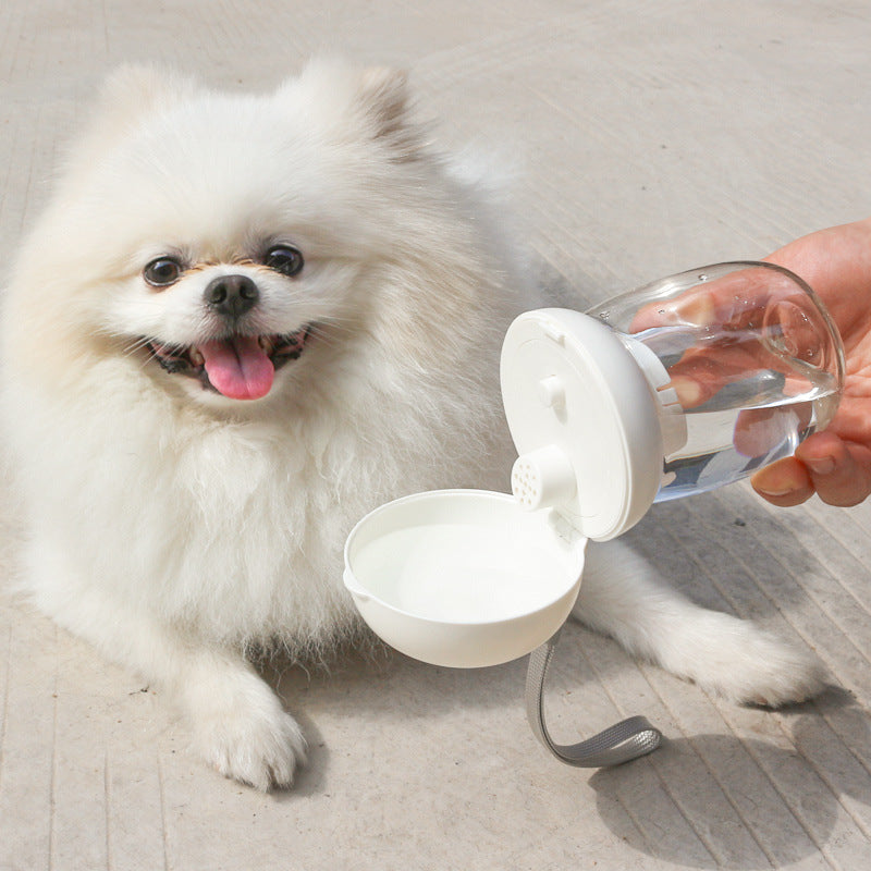 Kompakte Hunde Trinkflasche für unterwegs – Einhand-Bedienung & Auslaufsicher – Kleine Reiseflasche für Katzen & Hunde