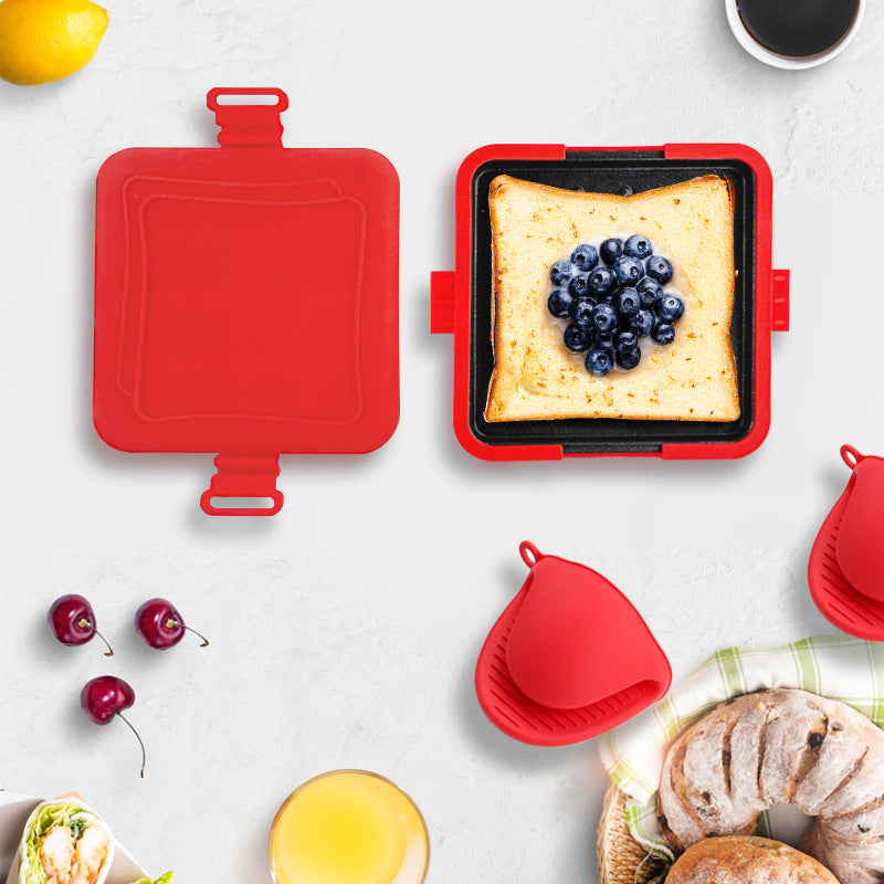 Kompakte Schnellheiz-Toastplatte – Hitzeschutz-Grillplatte aus Silikon für Sandwich & Brot