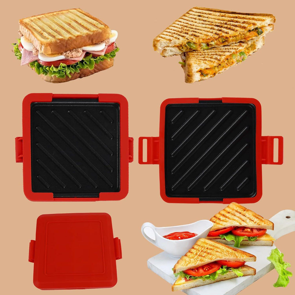 Kompakte Schnellheiz-Toastplatte – Hitzeschutz-Grillplatte aus Silikon für Sandwich & Brot