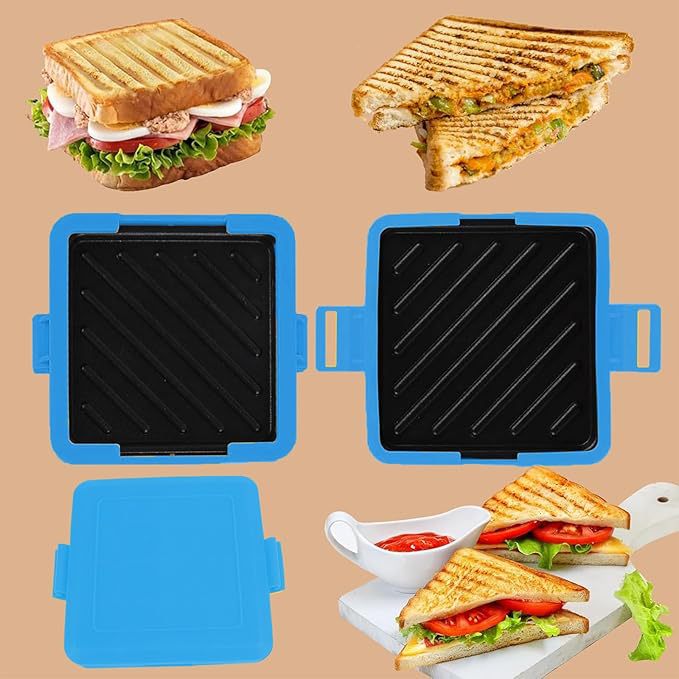 Kompakte Schnellheiz-Toastplatte – Hitzeschutz-Grillplatte aus Silikon für Sandwich & Brot