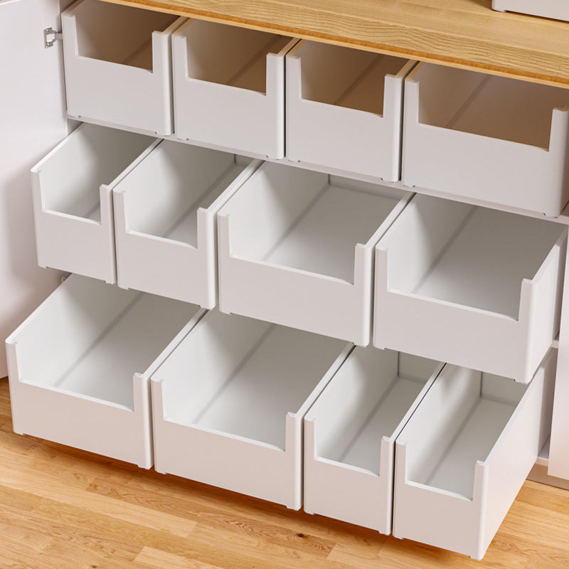 Küche Schrank-Organizer – Ausziehbarer Aufbewahrungskorb für Unterschrank – Rechtwinklige Box für Vorräte & Bad – Weiß
