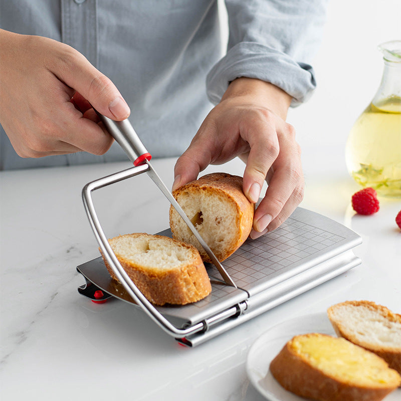 Küchenwerkzeug Edelstahl Käse- & Butter-Schneider mit Skala – Präziser Käse- & Schinkenaufschnitt für Küche