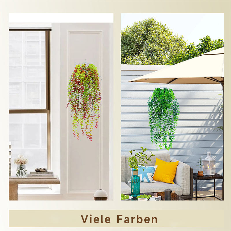 Künstliche Eukalyptus Hängepflanze Wanddeko Grünpflanze für Zuhause Wandmontage