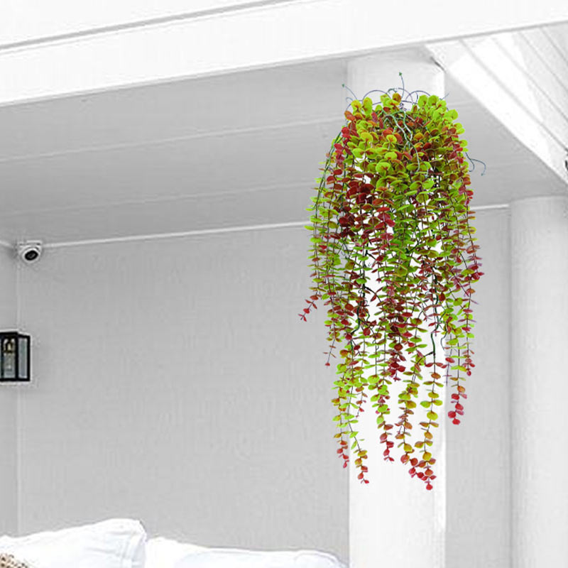 Künstliche Eukalyptus Hängepflanze Wanddeko Grünpflanze für Zuhause Wandmontage