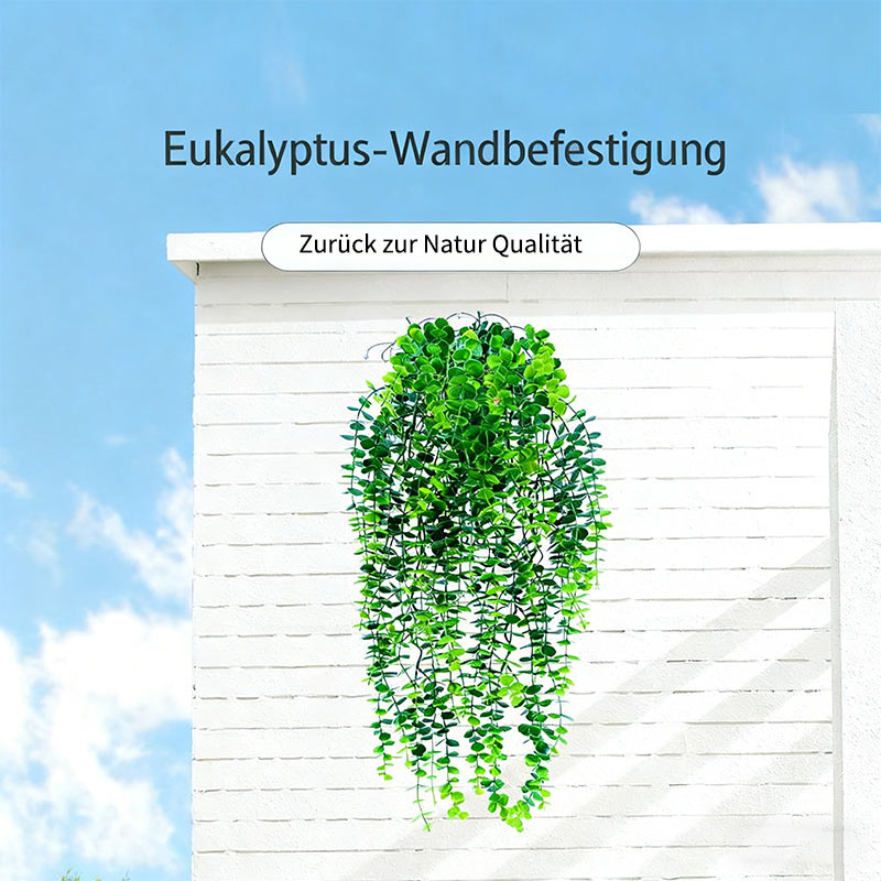 Künstliche Eukalyptus Hängepflanze Wanddeko Grünpflanze für Zuhause Wandmontage