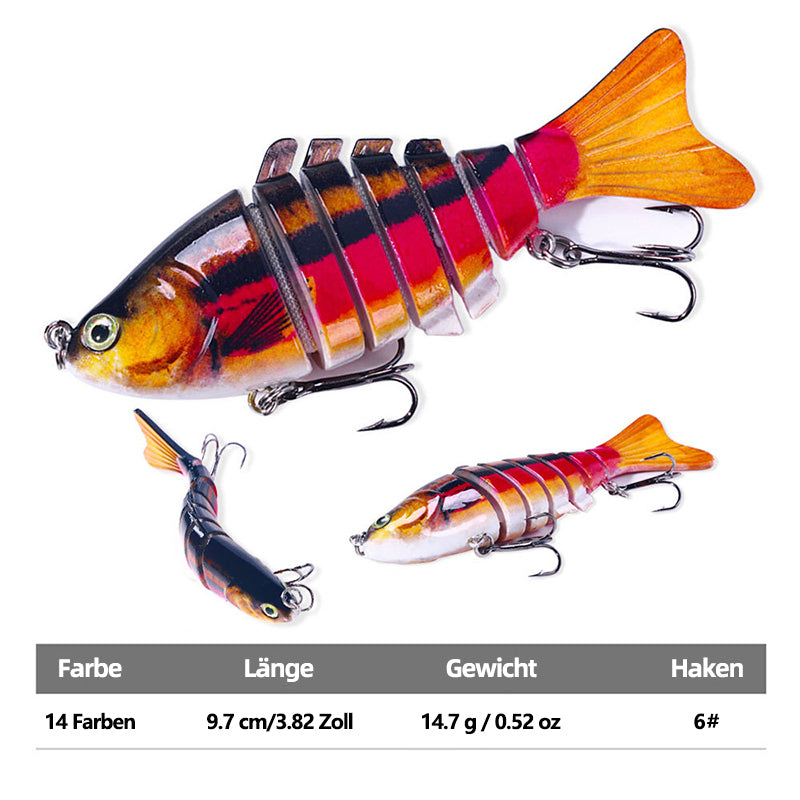 Kunstköder 7-Segment 10cm – Multi-Segment Minnow Hardbait für Angler