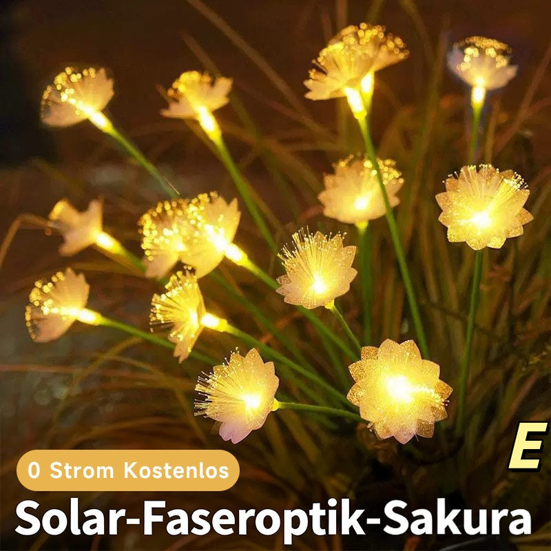 LED Doppel-Schicht Blumen Rasenlampe Faseroptik Outdoor Garten Dekor Bodenlicht Wasserdicht