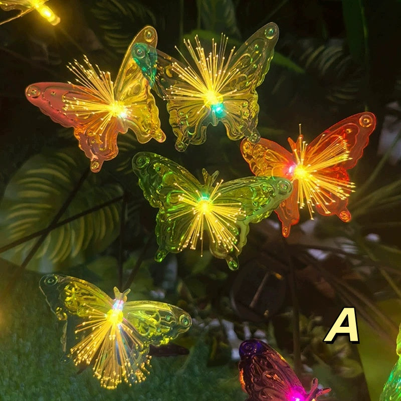 LED Doppel-Schicht Blumen Rasenlampe Faseroptik Outdoor Garten Dekor Bodenlicht Wasserdicht