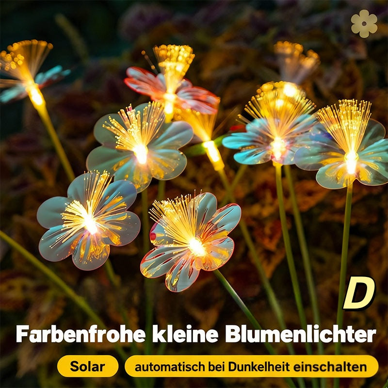 LED Doppel-Schicht Blumen Rasenlampe Faseroptik Outdoor Garten Dekor Bodenlicht Wasserdicht