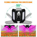 LED Drei-Blatt Faltbares Pflanzenwachstumslicht - Rot-Blau Spektrum Pflanzenlicht