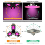 LED Drei-Blatt Faltbares Pflanzenwachstumslicht - Rot-Blau Spektrum Pflanzenlicht