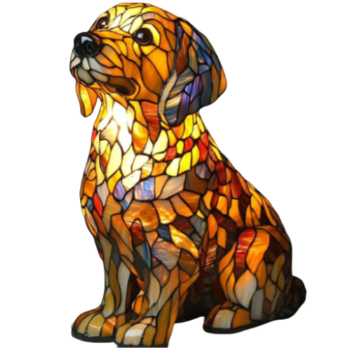 LED Nachtlicht Hund Figur aus Resin – dekorative Tier Skulptur für Tisch und Zuhause